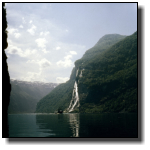 The famous Seven Sisters Waterfall in the Geiranger Fjord