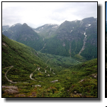 Winding roads leading up and down the fjords