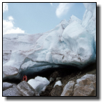 A mighty layer of ice covers the glacier Jostedalsbreen in 1978