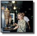 Evening in Sharja: Birte at a gyros stand